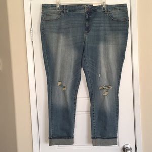 Plus Size Distressed Skinny Jeans Size 26